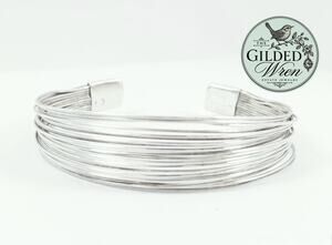 Vintage 925 Sterling Silver Multi Wire Cuff Bracelet 7” 22.8g